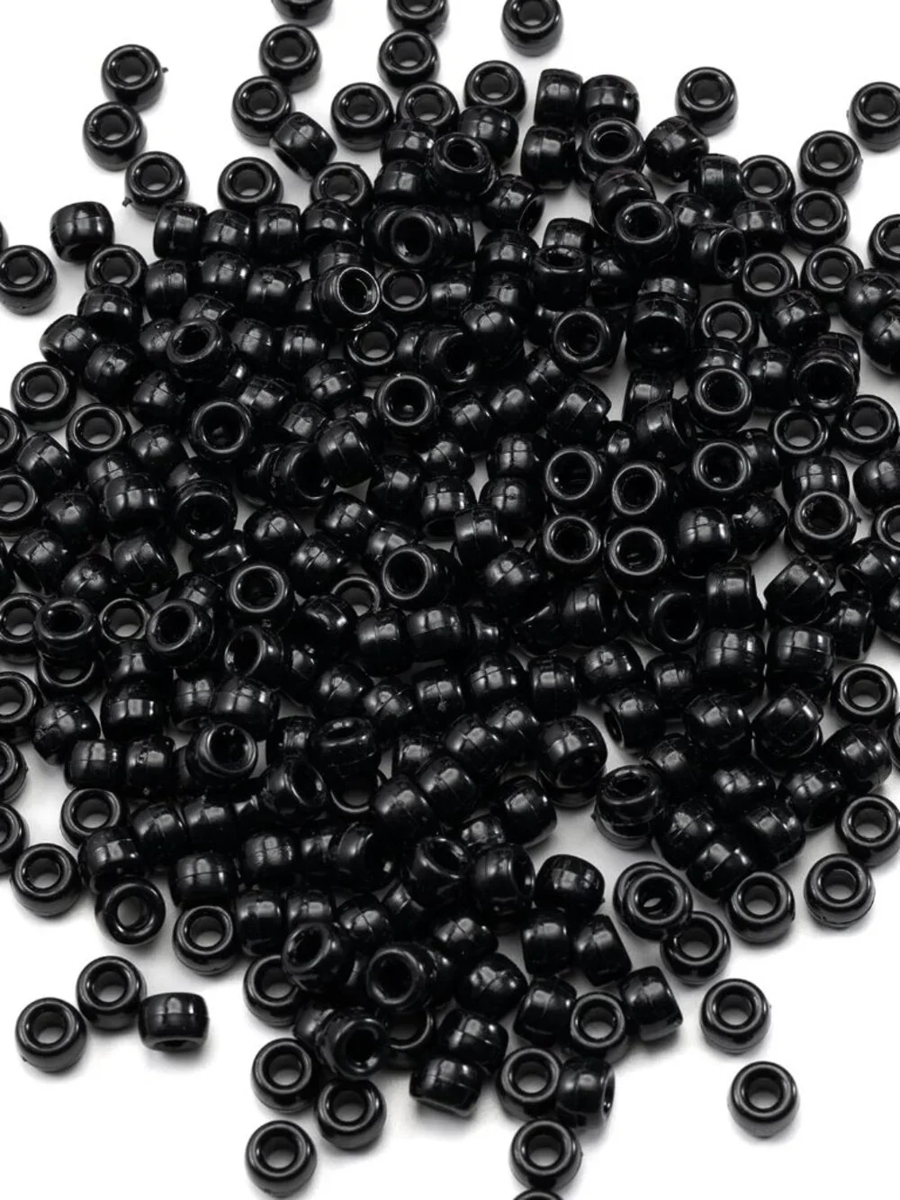 Gxueshan 1000 Pcs Acrylic Black Pony Beads 6x9mm Large Hole Pen Hair Kandi Beads